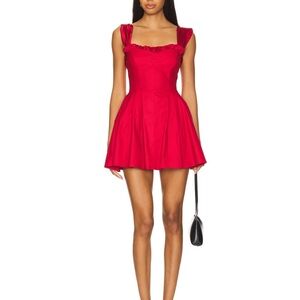 Free People Vibrant Red Mini Dress